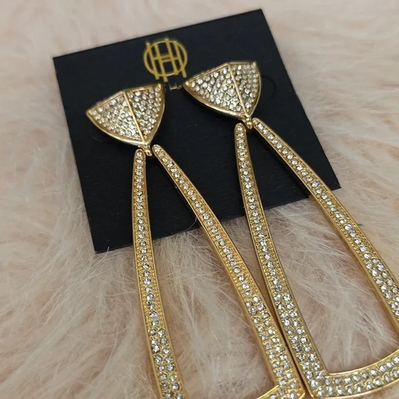 HOUSE OF HARLOW Gold Dangle Earrings| New! - Picture 3 of 8